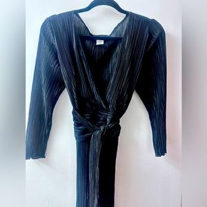 All That Jazz Black Ribbed MIDI Dress